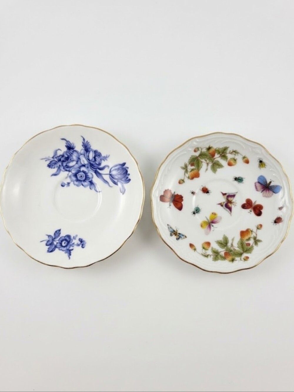 Vintage Crown Staffordshire Bone China Saucer- Bluebell & Hampton Bug Berry